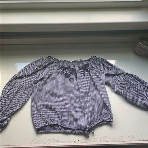 A super cute off the shoulder Hollister top